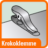 Piktogramm für Namensschilder mit Krokoklemme